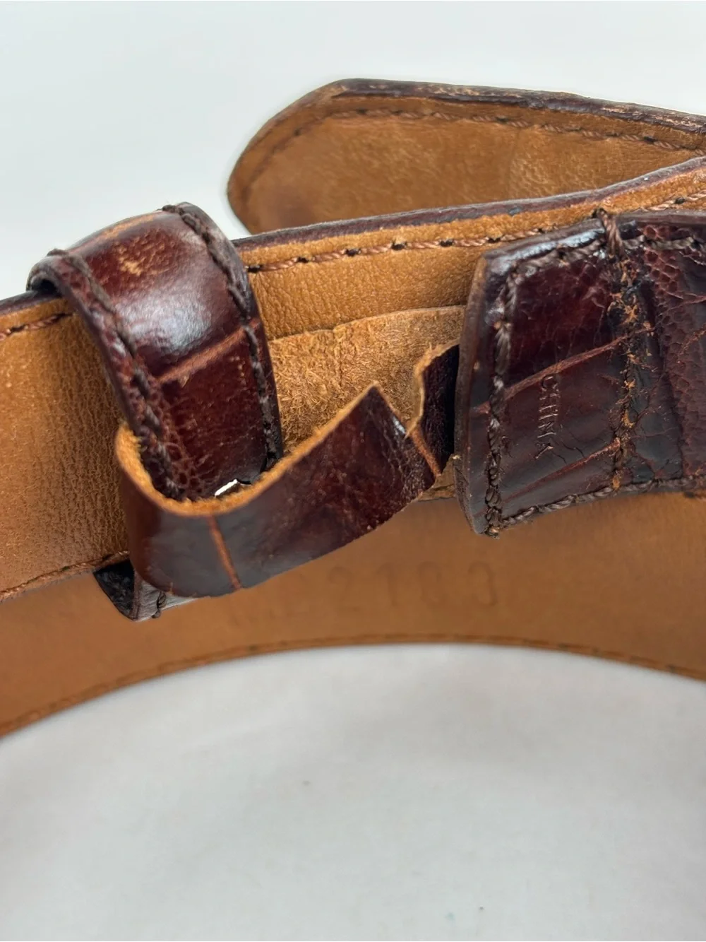 Vintage Fossil Brown Leather Belt with Silver Golf Classic Buckle Size 32 | 80